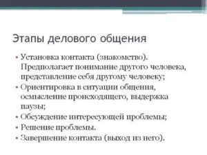 Этапы делового общения