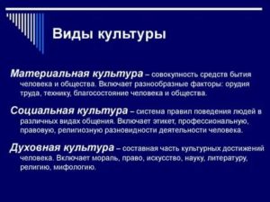 Виды культуры