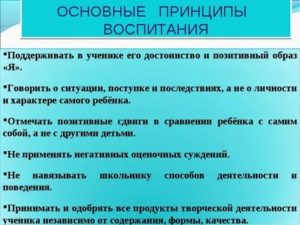 Основные принципы воспитания детей