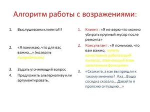 Работа с возражениями клиента