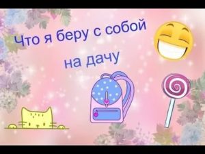 Что я беру с собой на дачу