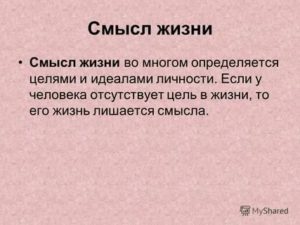 Смысл жизни человека на земле