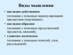 Типы и виды мышления