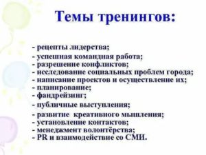 Темы тренингов