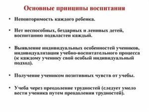 Основные принципы воспитания детей