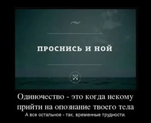 Одиночество это когда