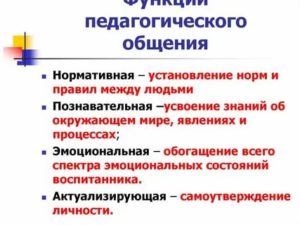 Функции педагогического общения