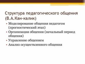 Структура педагогического общения