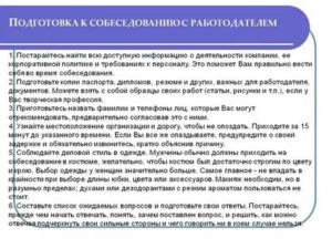 Подготовка к собеседованию с работодателем