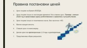 Правила постановки целей