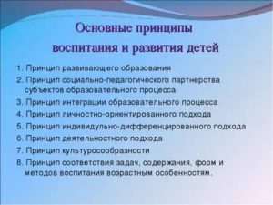 Основные принципы воспитания детей